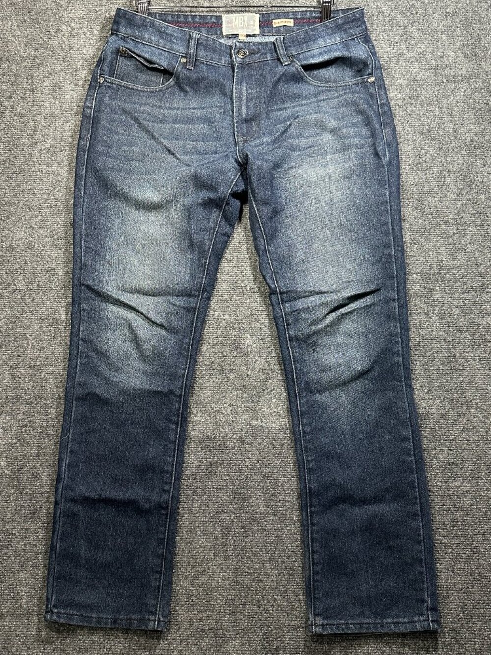 MBX Jeans Mens 32 Dark Wash Cotton Slim Stretch Straight Leg Pockets